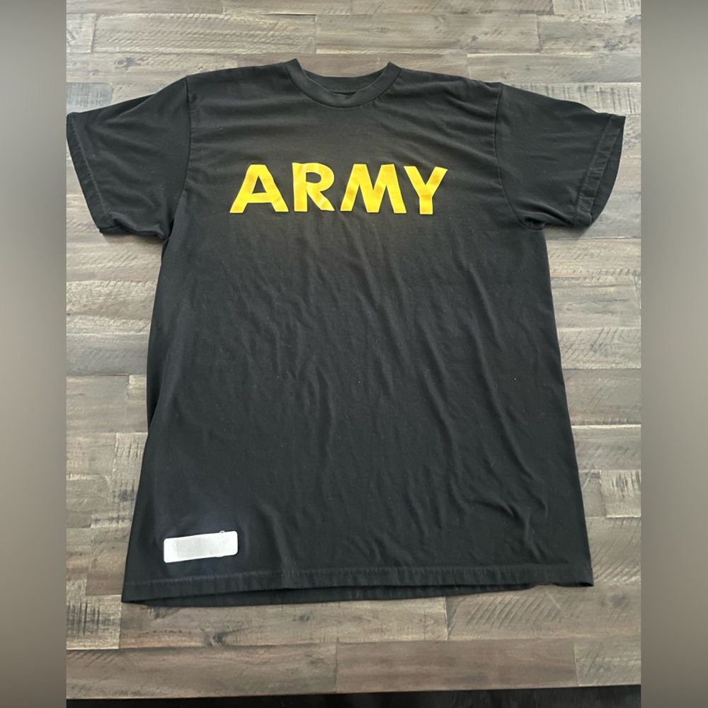 MENS U. S. ARMY PT ATHLETIC BLACK SHIRT